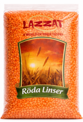 Röda linser hel Lazzat 10x900g